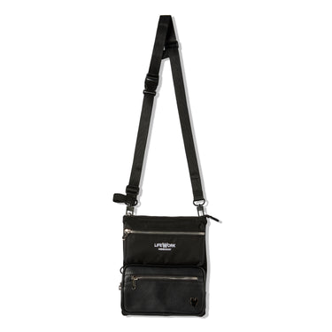EMBROIDERED LOGO 3-WAY SLING BAG BLACK