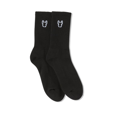 3-PACK COTTON JACQUARD CREW SOCKS BLACK