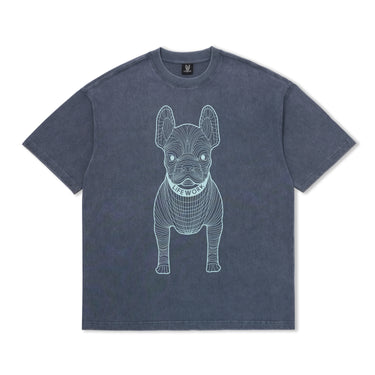 SALT WASHING LADOK SHORT SLEEVE T-SHIRT DARK BLUE
