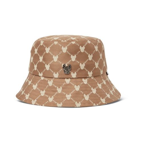 METAL ICON LADOKGRAM BUCKET HAT PATTERN BEIGE