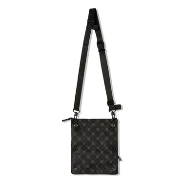 EMBROIDERED LOGO 3-WAY SLING BAG PATTERN BLACK