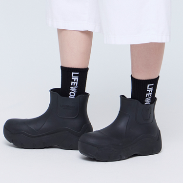 3-PACK COTTON LOGO CREW SOCKS BLACK
