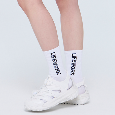 3-PACK COTTON LOGO CREW SOCKS WHITE