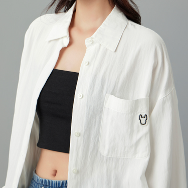 COZY POCKET LOOSE-FIT SHIRT OFF WHITE